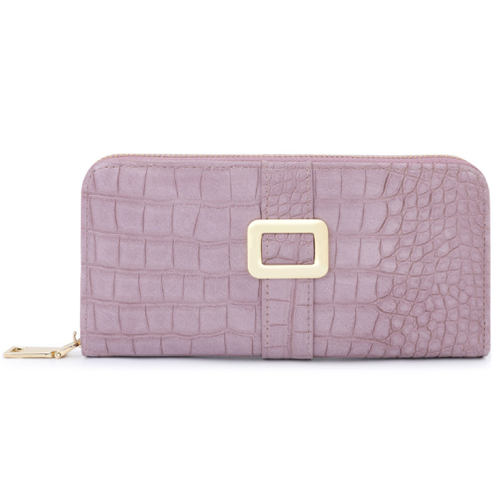 TAILIAN T9612-114 Leather Wallets Long Zipper Card Organiser Crocodile Texture Purse
