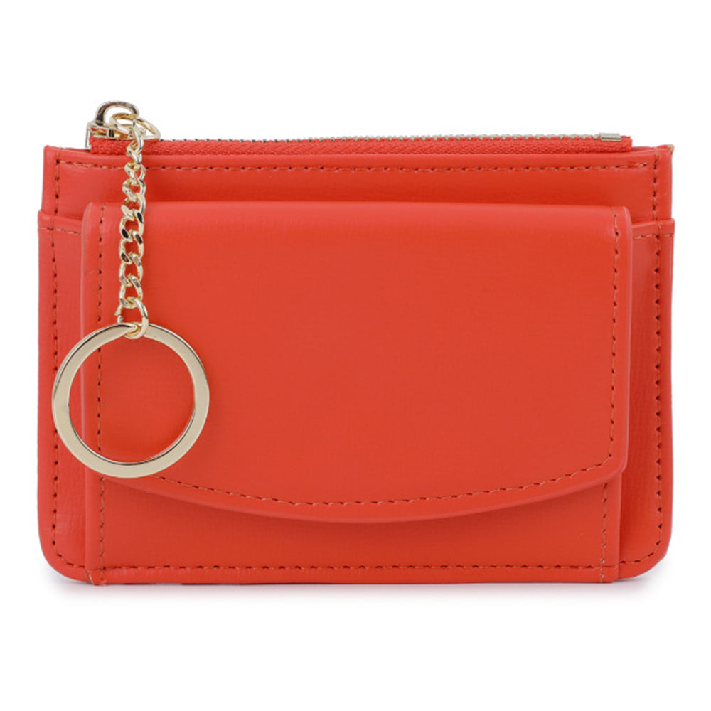TAILIAN TB149-001 Small Wallet Zipper Card Holder Coin Changes Purse with Keychain