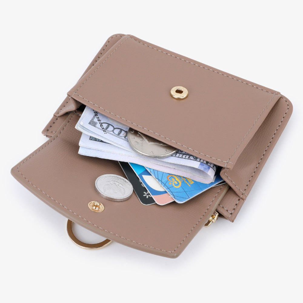 TAILIAN TB149-001 Small Wallet Zipper Card Holder Coin Changes Purse with Keychain