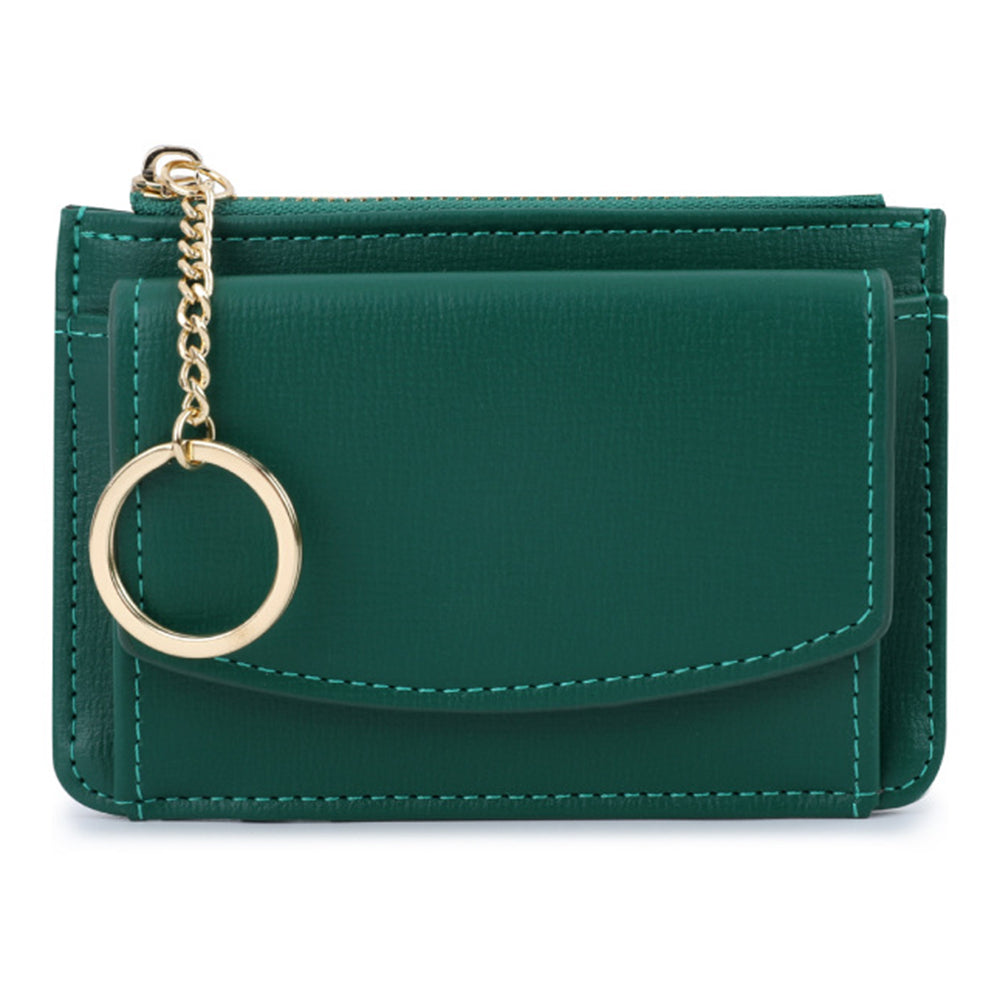 TAILIAN TB149-001 Small Wallet Zipper Card Holder Coin Changes Purse with Keychain