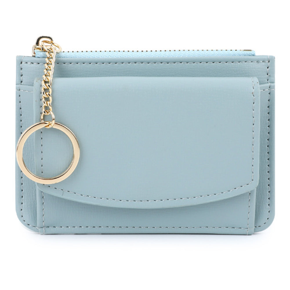 TAILIAN TB149-001 Small Wallet Zipper Card Holder Coin Changes Purse with Keychain