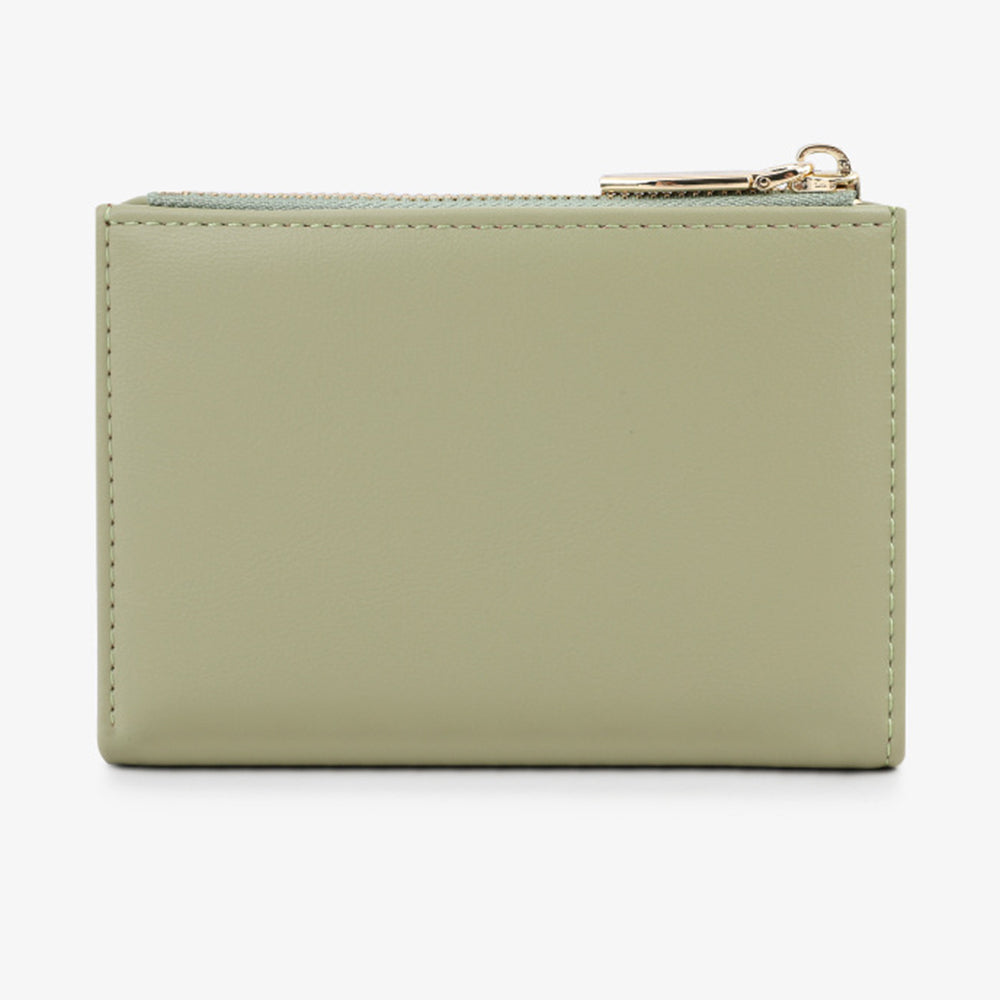 TAILIAN T2602-337 Short Bifold Wallet ID Window Cash Card Holder Zipper Coin Pocket