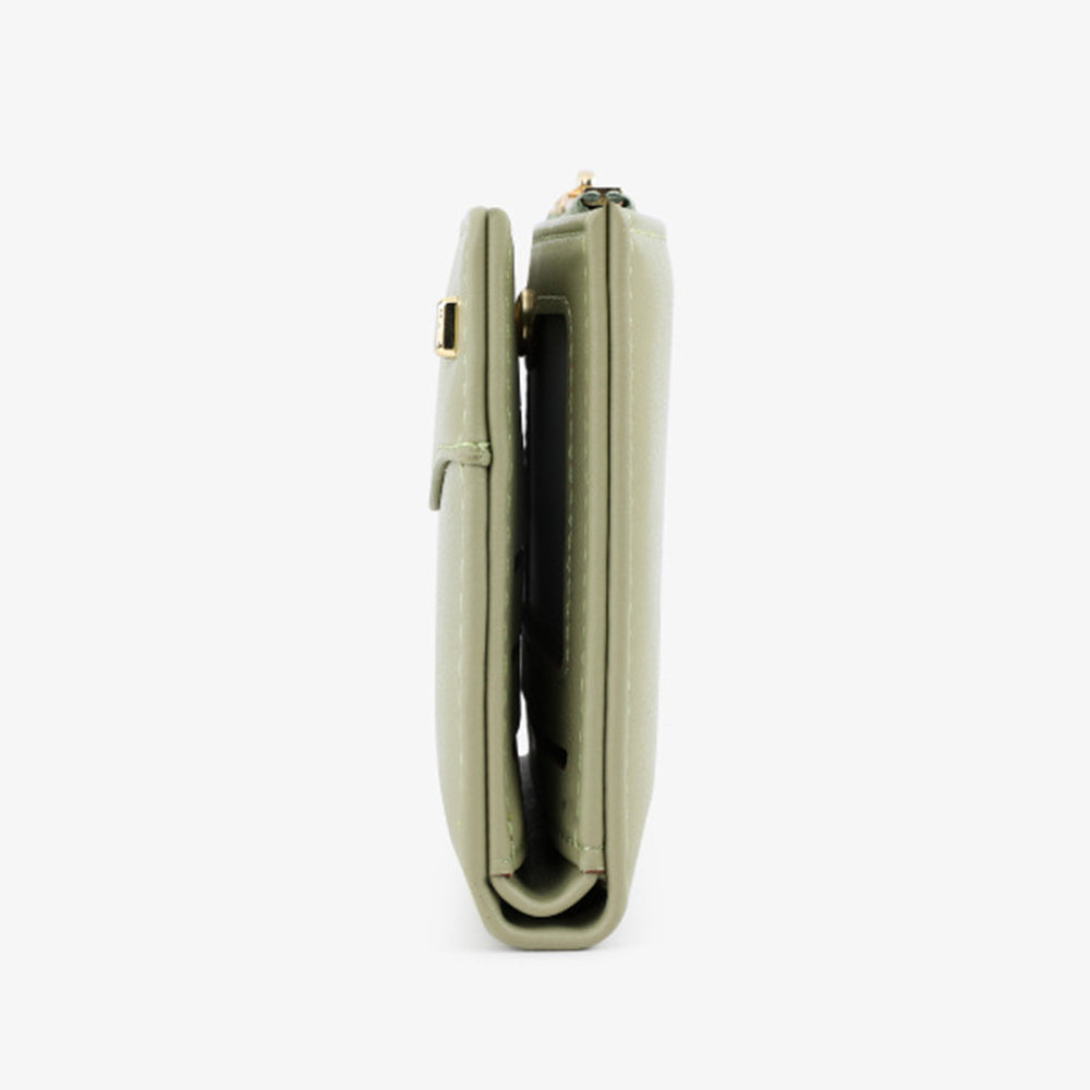 TAILIAN T2602-337 Short Bifold Wallet ID Window Cash Card Holder Zipper Coin Pocket