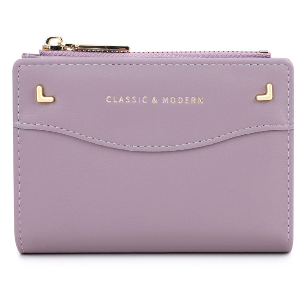 TAILIAN T2602-337 Short Bifold Wallet ID Window Cash Card Holder Zipper Coin Pocket