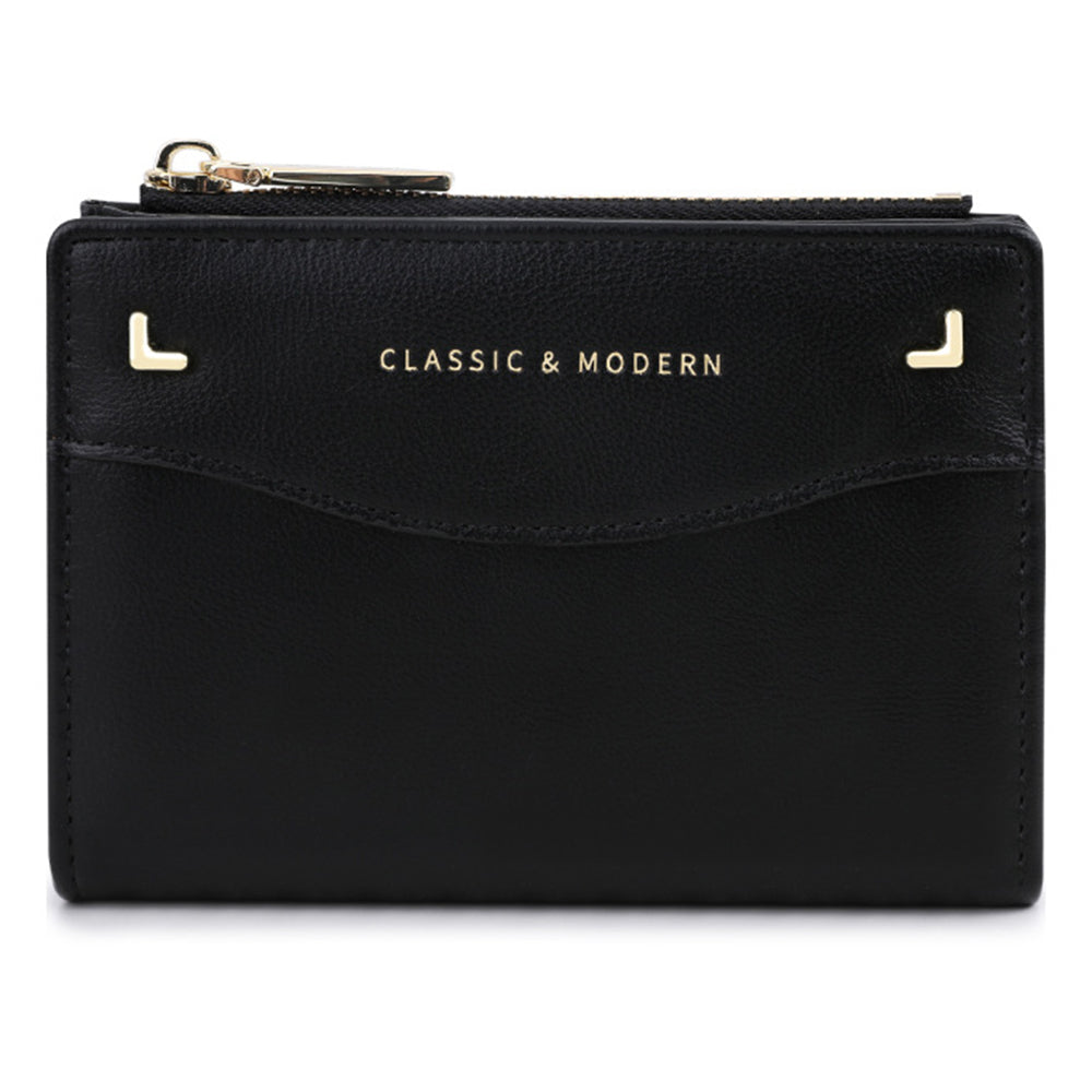 TAILIAN T2602-337 Short Bifold Wallet ID Window Cash Card Holder Zipper Coin Pocket