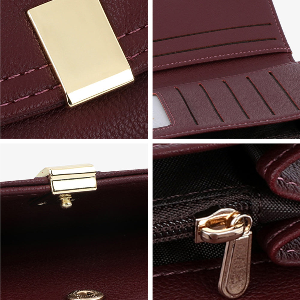 TAILIAN T5601-130 Women Wallet Long Trifold Purse PU Leather Clutch Bag