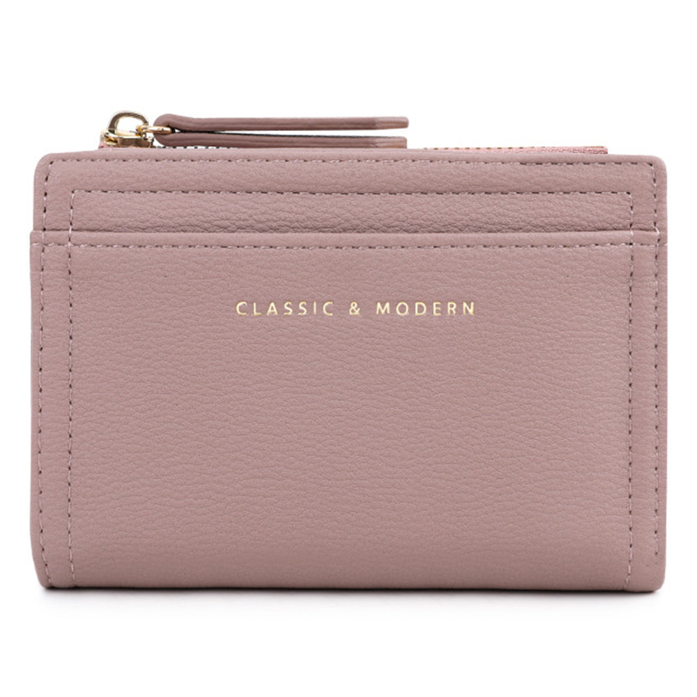 TAILIAN T2602-338 PU Leather Women Short Wallet Solid Color Folding Purse