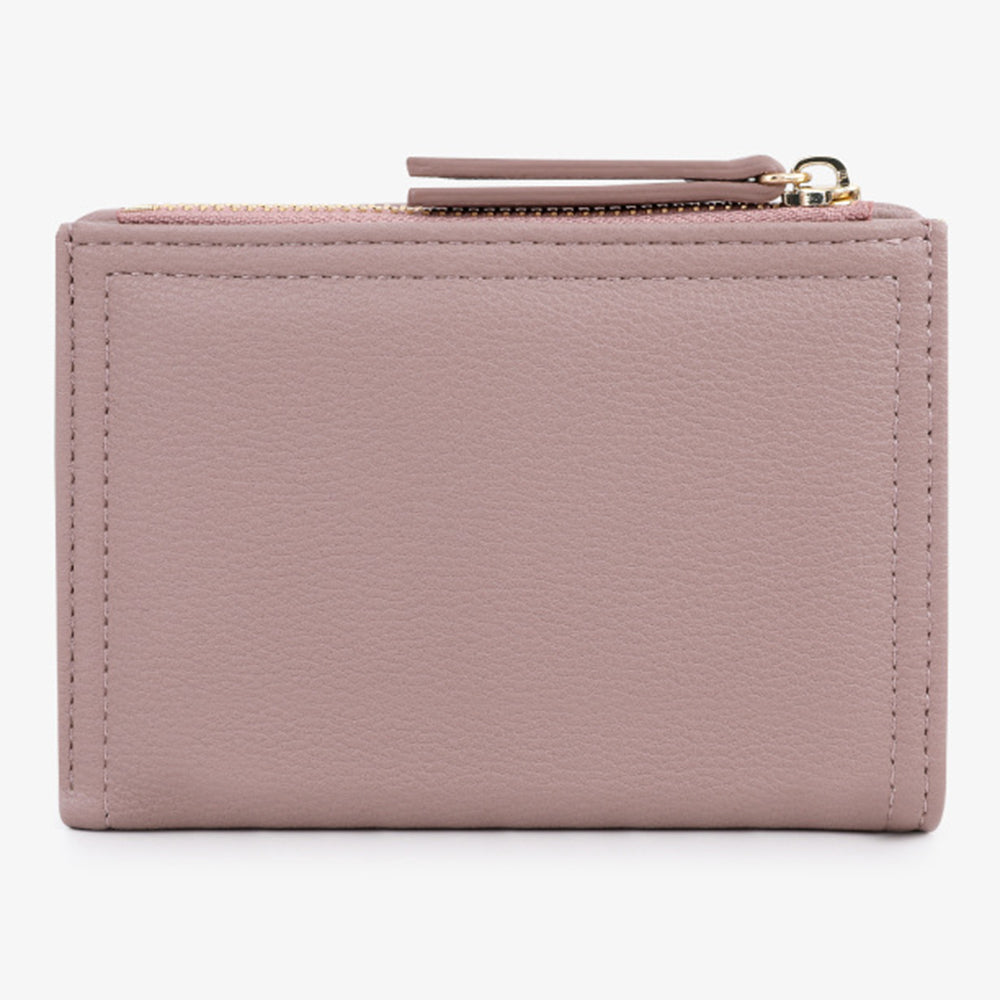 TAILIAN T2602-338 PU Leather Women Short Wallet Solid Color Folding Purse