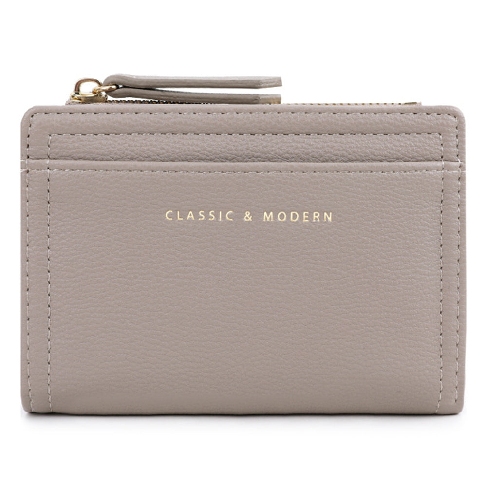 TAILIAN T2602-338 PU Leather Women Short Wallet Solid Color Folding Purse