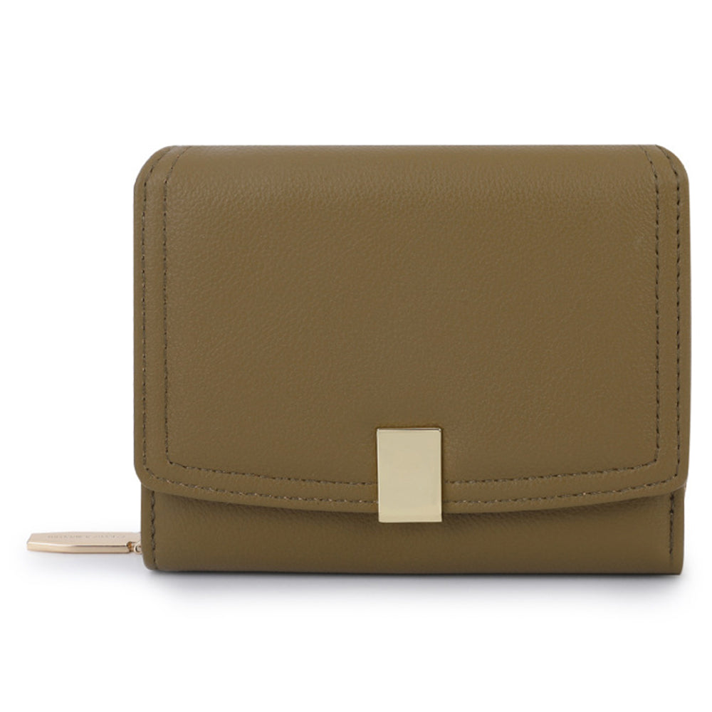 TAILIAN T6111-003 Women Short Wallet Simple PU Leather Folding Purse