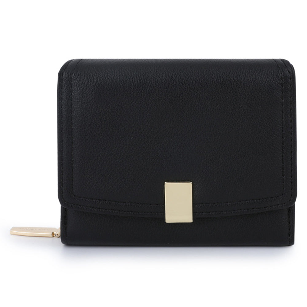 TAILIAN T6111-003 Women Short Wallet Simple PU Leather Folding Purse