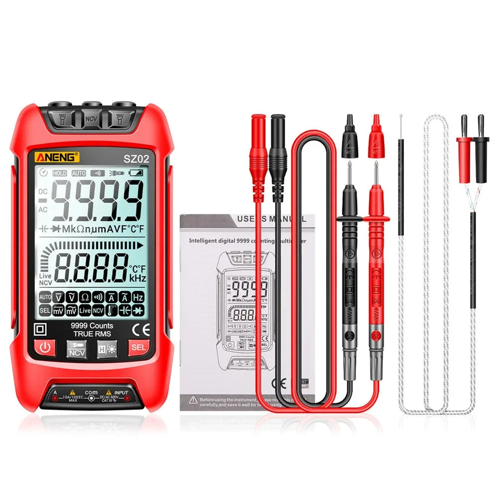 ANENG SZ02 Digital Multimeter Auto Range Handheld Ammeter with Flashlight
