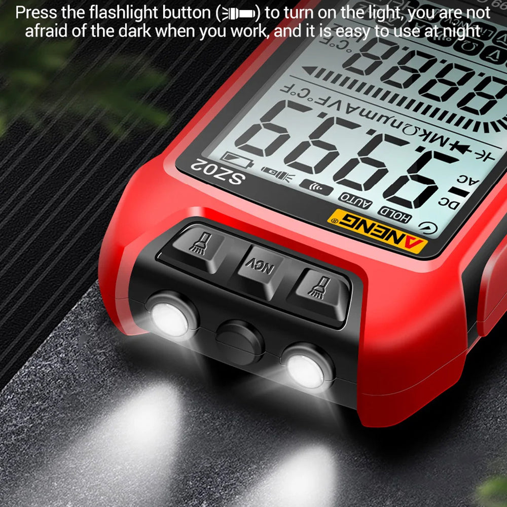 ANENG SZ02 Digital Multimeter Auto Range Handheld Ammeter with Flashlight
