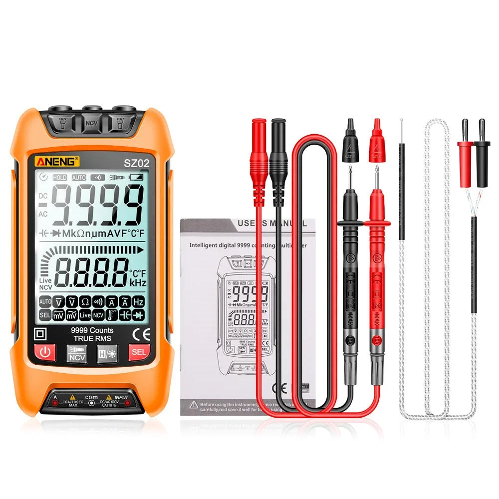 ANENG SZ02 Digital Multimeter Auto Range Handheld Ammeter with Flashlight