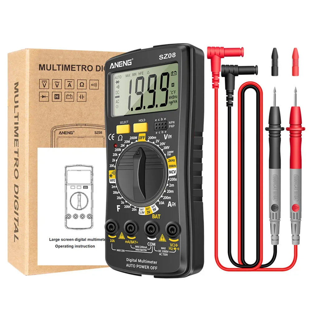 ANENG SZ08 Digital Multimeter Auto Voltmeter AC DC 220V Resistance Handhold Tester