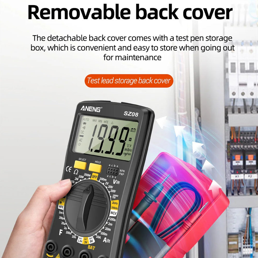 ANENG SZ08 Digital Multimeter Auto Voltmeter AC DC 220V Resistance Handhold Tester