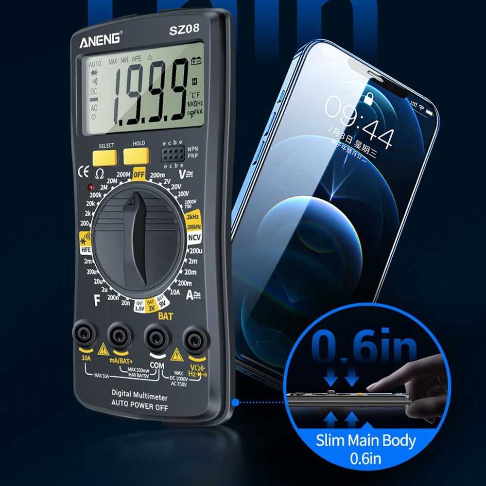 ANENG SZ08 Digital Multimeter Auto Voltmeter AC DC 220V Resistance Handhold Tester