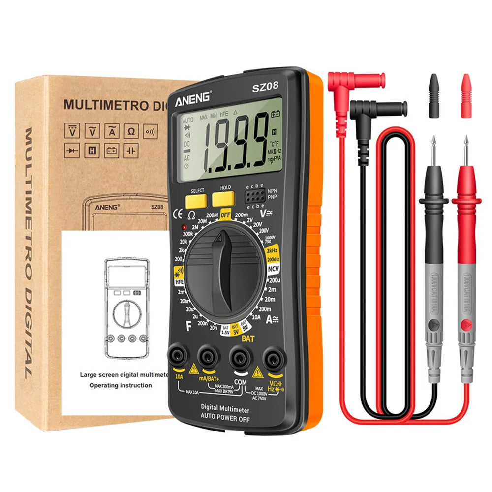 ANENG SZ08 Digital Multimeter Auto Voltmeter AC DC 220V Resistance Handhold Tester