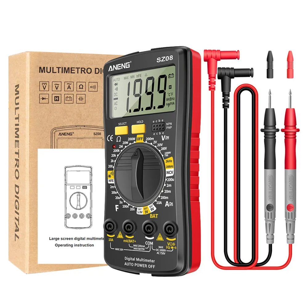 ANENG SZ08 Digital Multimeter Auto Voltmeter AC DC 220V Resistance Handhold Tester