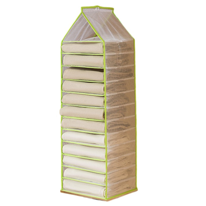 12-Shelf Hanging Storage Organizer for Clothes Wardrobe Closet PVC Storage Shelves