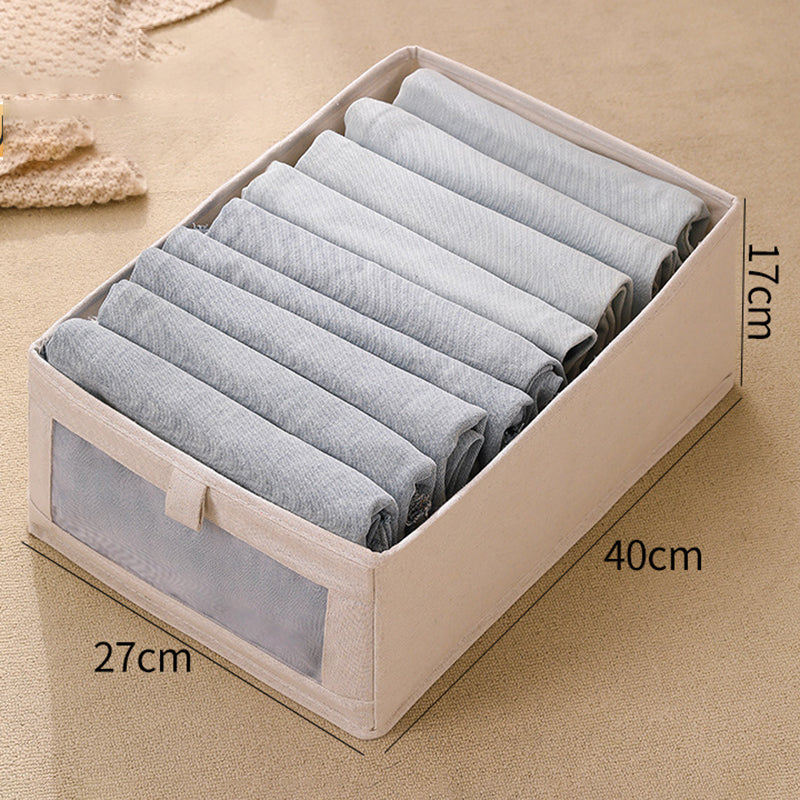 Size L Storage Box Oxford Cloth Foldable Clothes Organizer with Clear Window