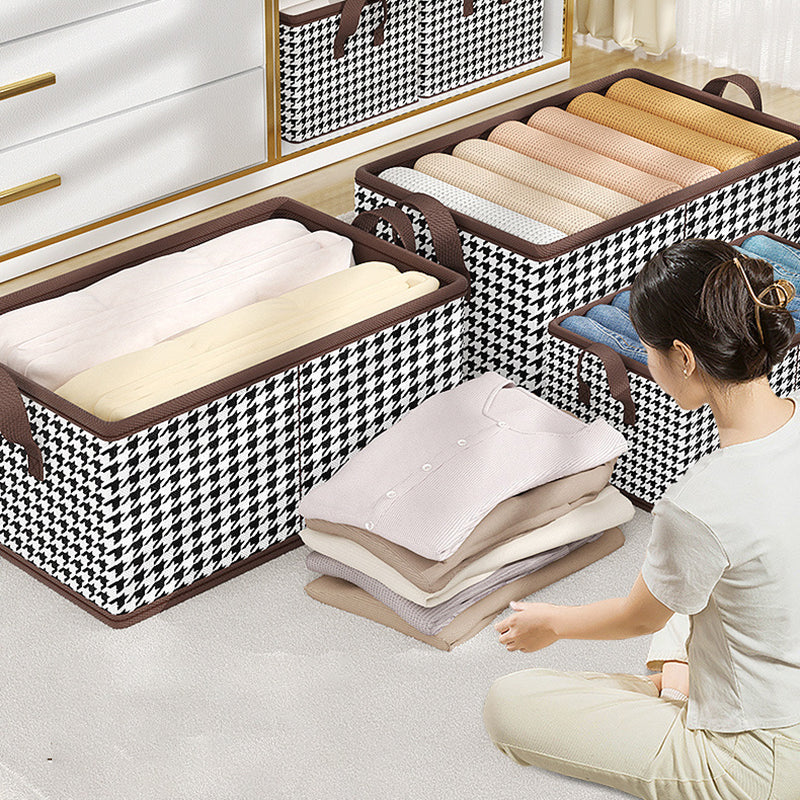 JJTZ 40 x 27 x 21cm Folding Cloth Organizer Pattern Design Washable Storage Box with PP Board