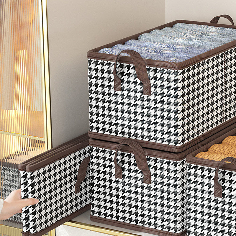 JJTZ 40 x 27 x 21cm Folding Cloth Organizer Pattern Design Washable Storage Box with PP Board
