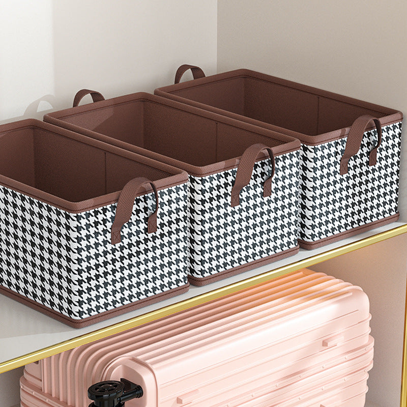 JJTZ 40 x 27 x 21cm Folding Cloth Organizer Pattern Design Washable Storage Box with PP Board