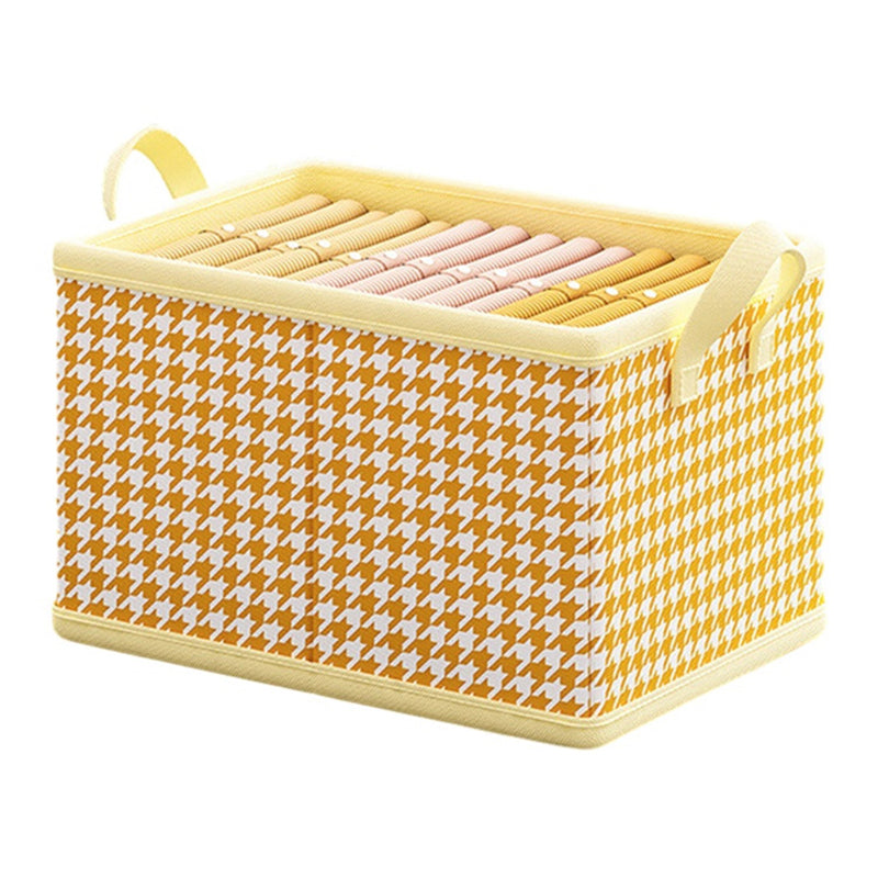 JJTZ 40 x 27 x 21cm Folding Cloth Organizer Pattern Design Washable Storage Box with PP Board