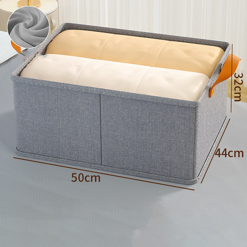 JJTZ 50 x 44 x 32cm Cationic PP Board Cloth Storage Box Closet Organizer with Two Handles