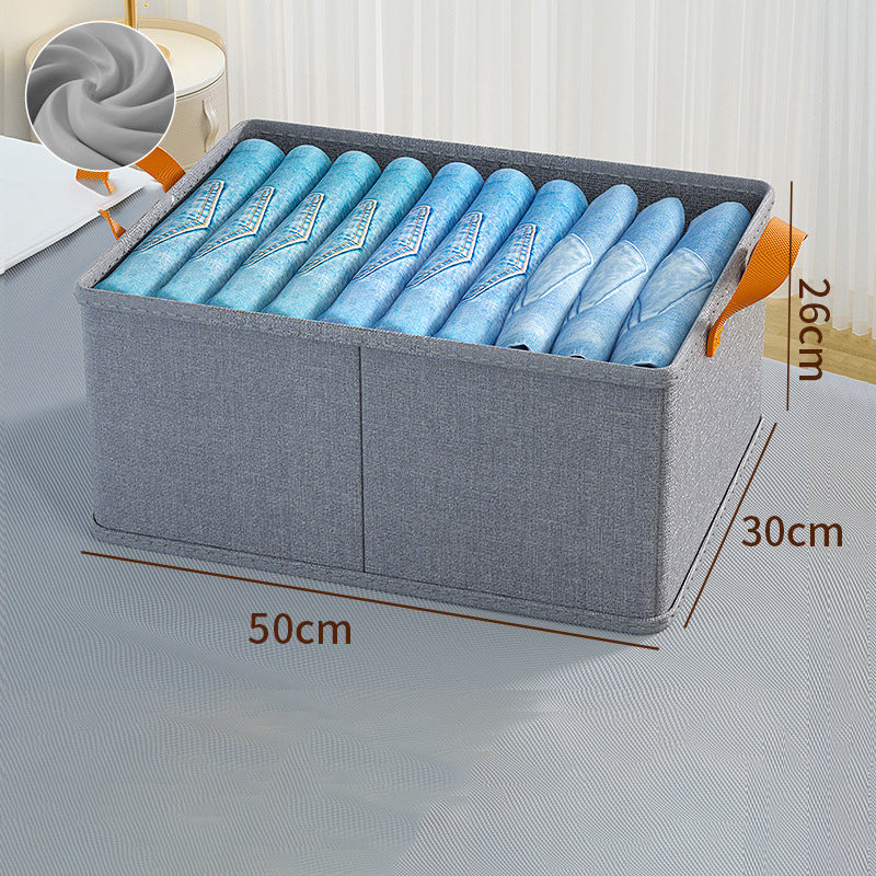 JJTZ 50 x 30 x 26cm Cationic PP Board Cloth Organizer Closet Storage Box with Handles