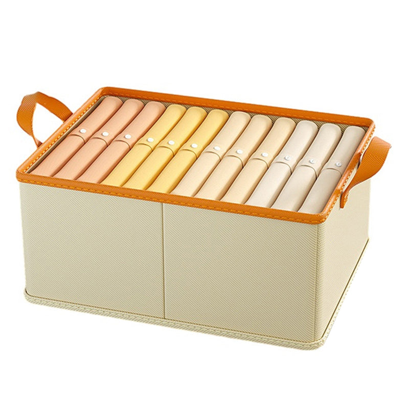 JJTZ 50 x 30 x 26cm Cationic PP Board Cloth Organizer Closet Storage Box with Handles