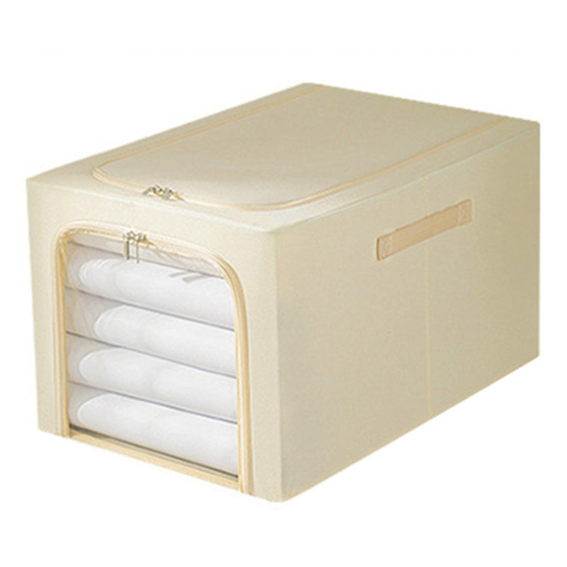60L Storage Box Oxford Cloth Steel Frame Organizer Box for Clothes Beddings