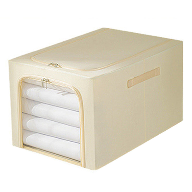 35L Clear Window Storage Box Oxford Cloth Steel Frame Foldable Closet Organizer