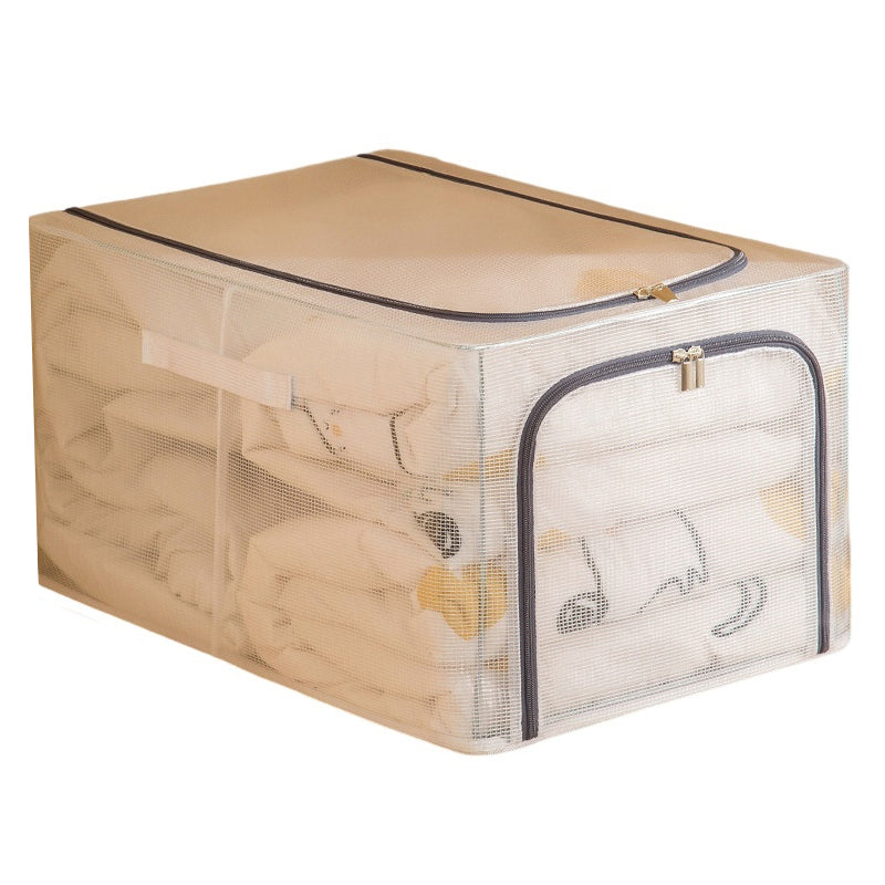 31L Closet Clothes Storage Box Transparent PVC Metal Frame Storage Bag Organizer