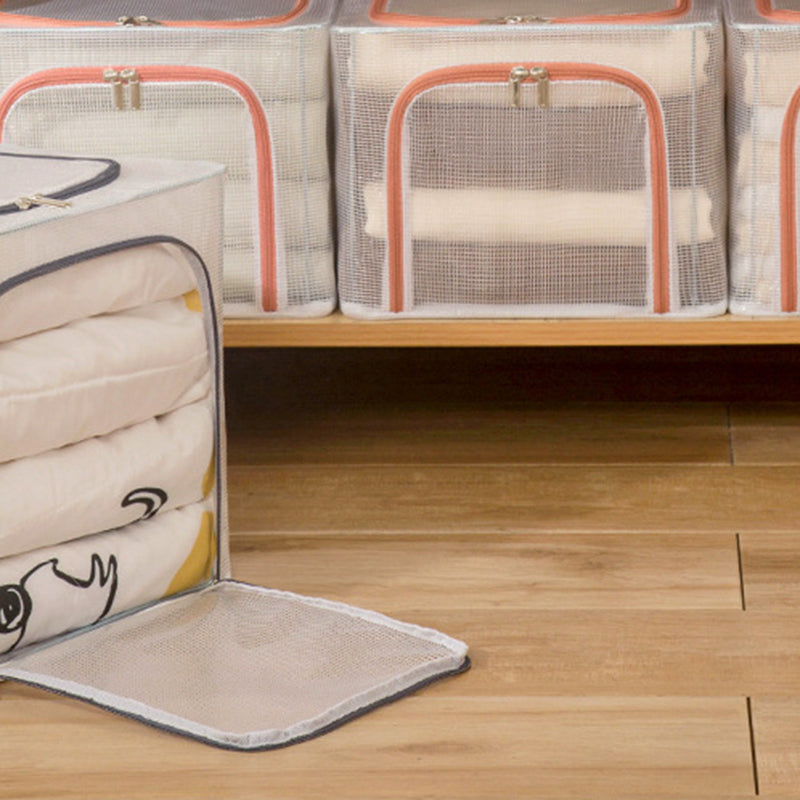 31L Closet Clothes Storage Box Transparent PVC Metal Frame Storage Bag Organizer