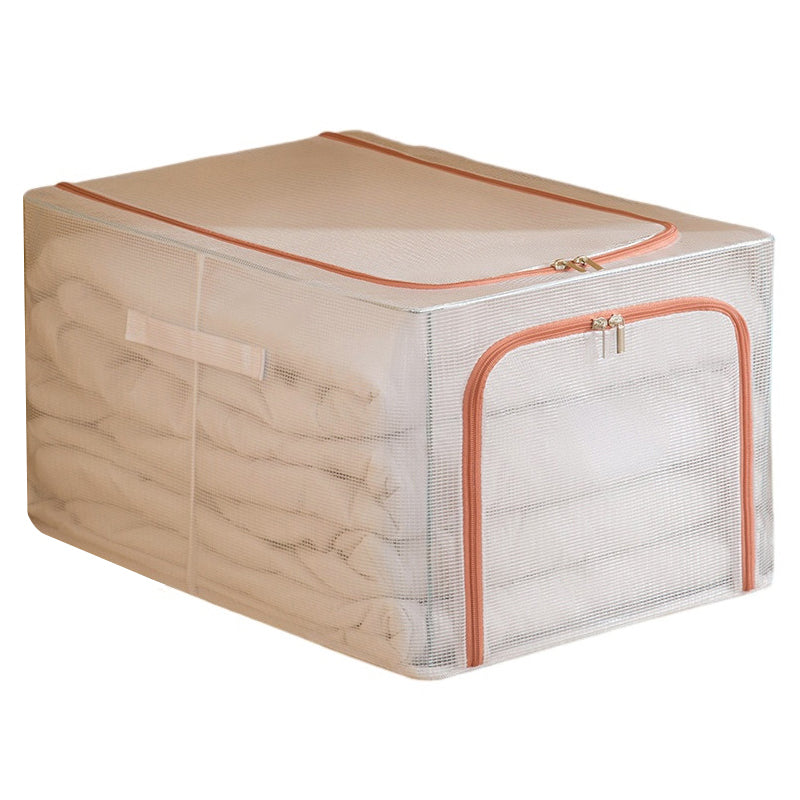 31L Closet Clothes Storage Box Transparent PVC Metal Frame Storage Bag Organizer