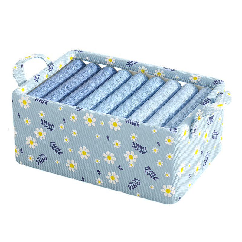 JJTZ 47 x 28 x 20cm Daisy Pattern Folding Clothes Organizer Cabinet Storage Box