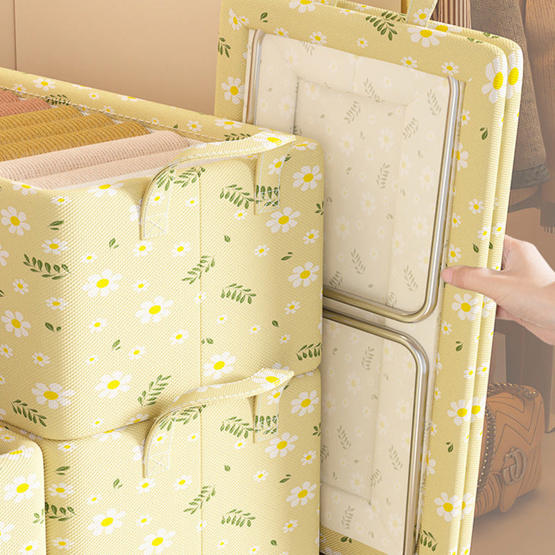 JJTZ 50 x 35 x 32cm Daisy Pattern Folding Clothes Storage Organizer Closet Container Box