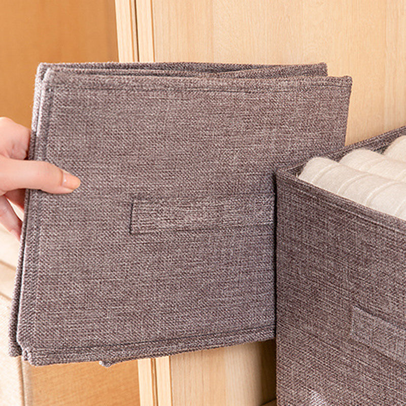 30L Imitation Linen Storage Box Washable Foldable Wardrobe Organizer