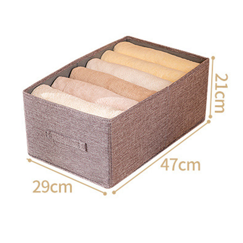 30L Imitation Linen Storage Box Washable Foldable Wardrobe Organizer