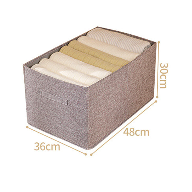 53L Wardrobe Clothes Storage Box Imitation Linen Washable Storage Case