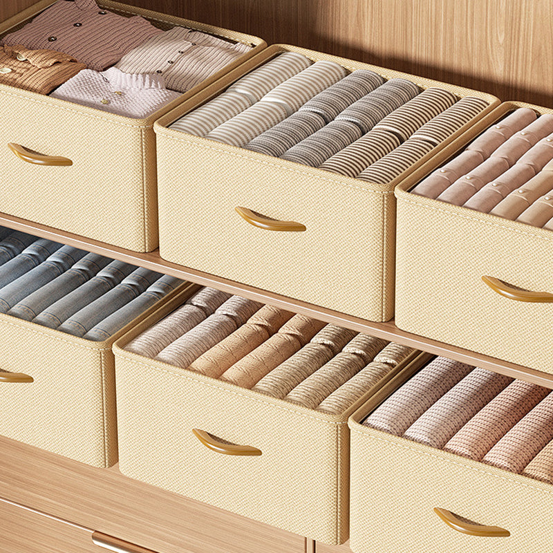 42L Collapsible Washable Storage Box Imitation Linen Organizer for Clothes Bedding