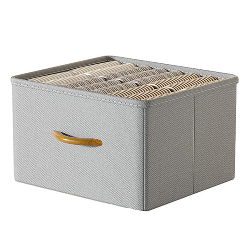 42L Collapsible Washable Storage Box Imitation Linen Organizer for Clothes Bedding