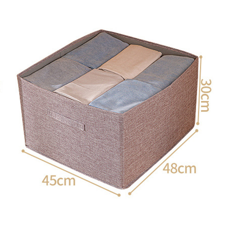 65L Imitation Linen Washable Storage Box  Organizer for Quilts Blankets Clothes