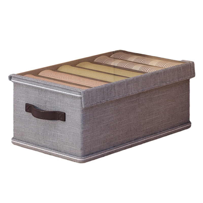6 Grids Foldable Closet Clothes Organizer Storage Box with Clear Lid