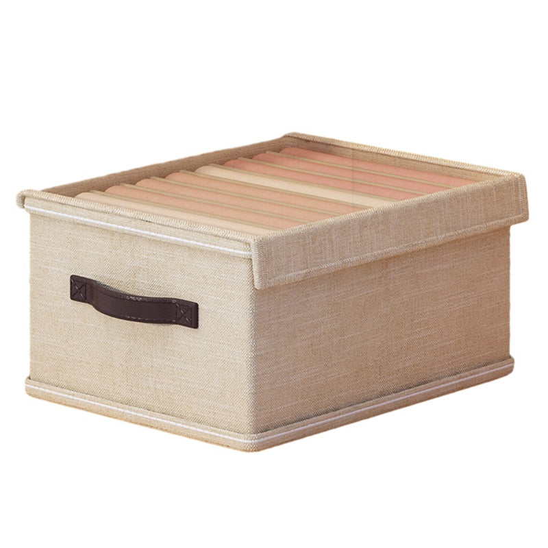 9 Grids Storage Box with Lid Clear Window Foldable Clothes Drawer Organizer