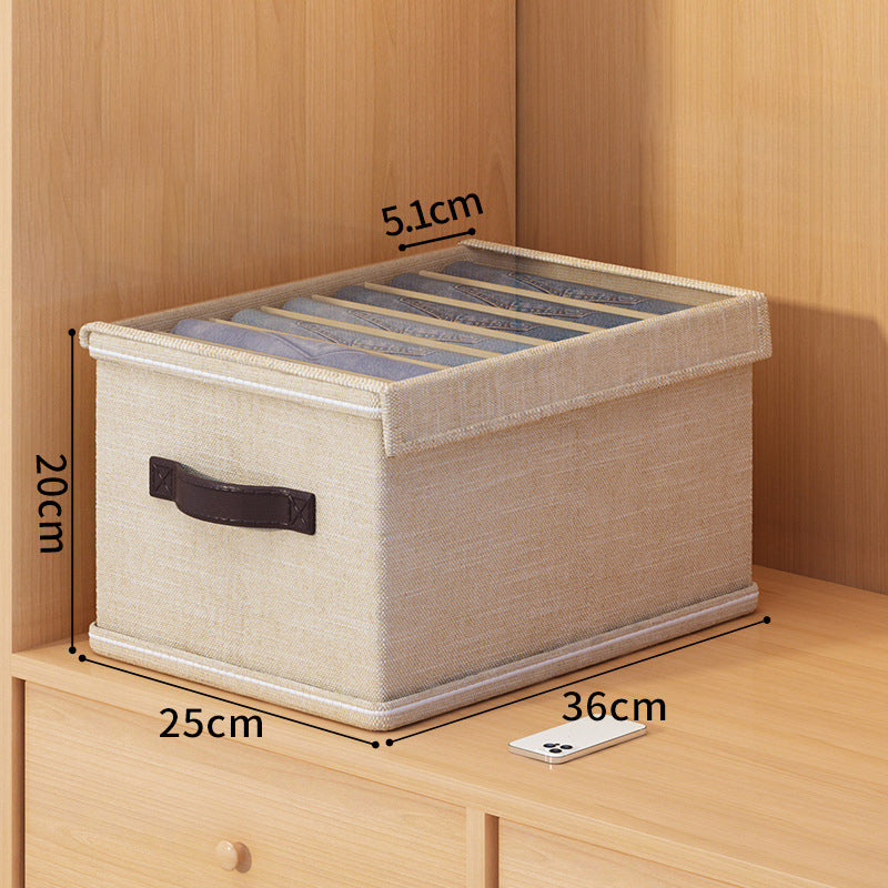 7 Grids Wardrobe Storage Box Foldable Clothes Organizer with Lid Clear Window