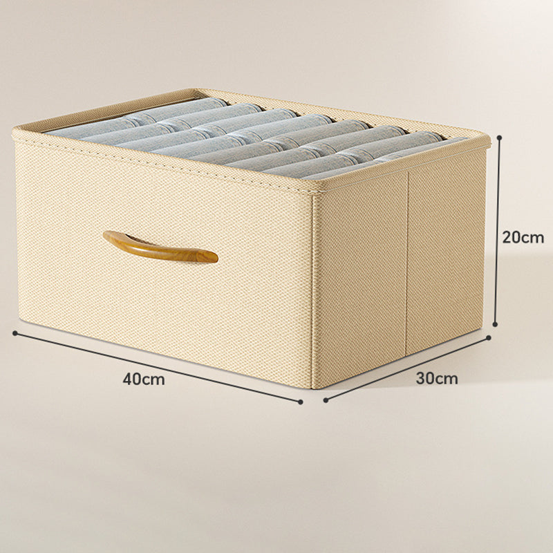 Size L Wardrobe Clothes Organizer Closet Storage Box with Handle for Jeans Shirts