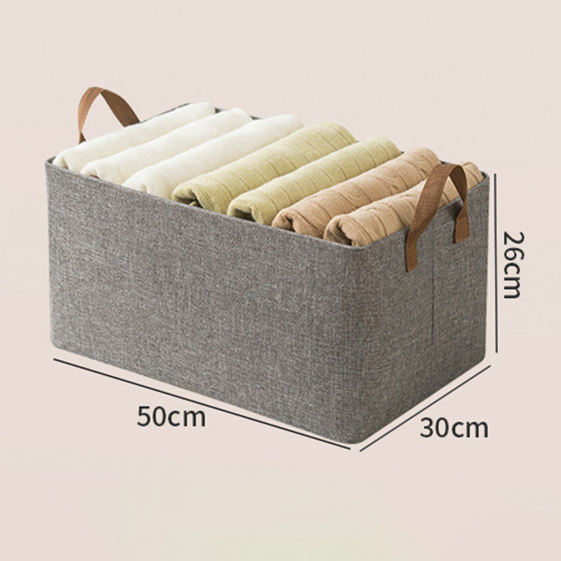 39L Wardrobe Storage Box Metal Frame Imitation Linen Foldable Closet Organizer